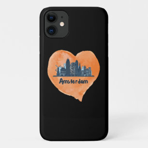 Farbenfrohe Amsterdam City Skyline Wasserfarbenher Case-Mate iPhone Hülle