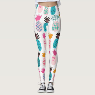 Farbenfrohe Ananas-Blätter, tropisches Doodle. Leggings
