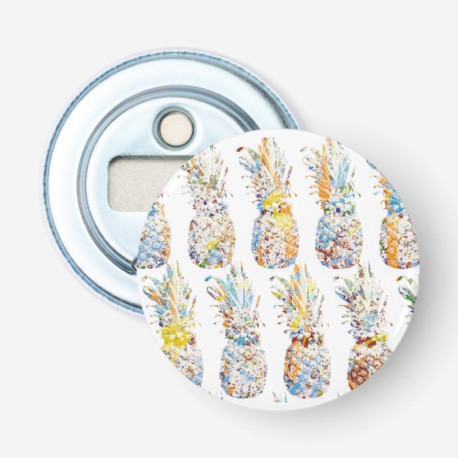 Farbenfrohe Ananas Print Flaschenöffner (Vorderseite)