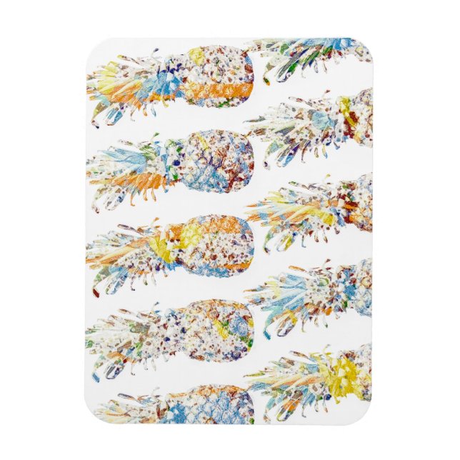 Farbenfrohe Ananas Print Magnet (Vertikal)