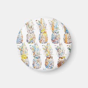 Farbenfrohe Ananas Print Magnet
