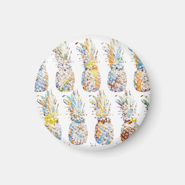 Farbenfrohe Ananas Print Magnet (Vorne)