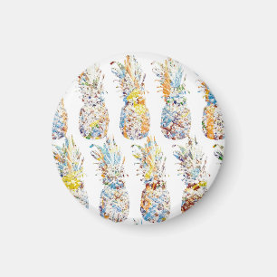 Farbenfrohe Ananas Print Magnet