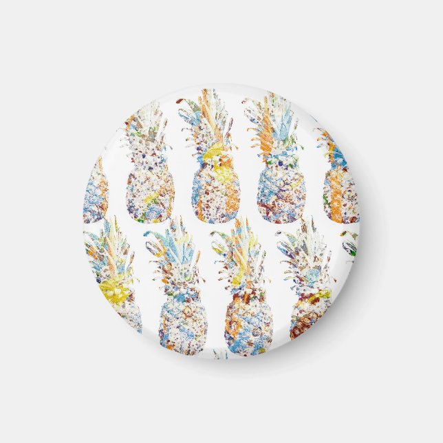 Farbenfrohe Ananas Print Magnet (Vorne)