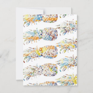 Farbenfrohe Ananas Print Postkarte