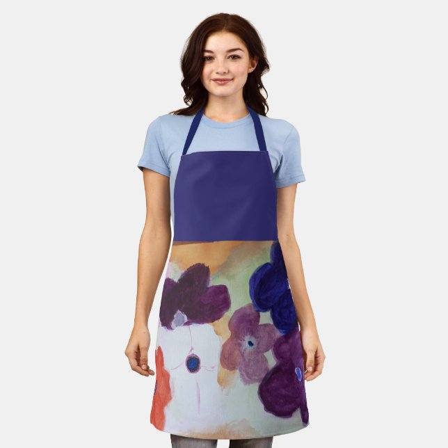 Farbenfrohe Anemone Frühlingsblumen Schürze (Getragen)