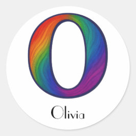 Farbenfrohe Anfangsbuchstabe O Aufkleber