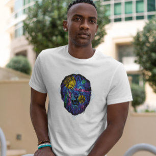 Farbenfrohe Angry Lion T-Shirt
