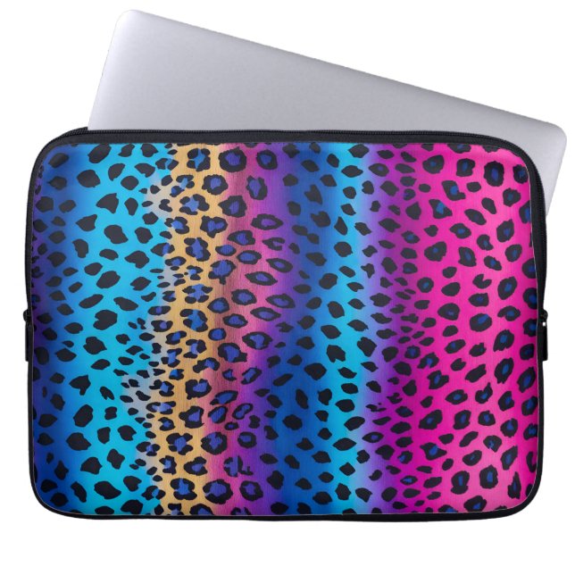 Farbenfrohe Animal Print Art Laptop-Fall Laptopschutzhülle (Vorderseite)