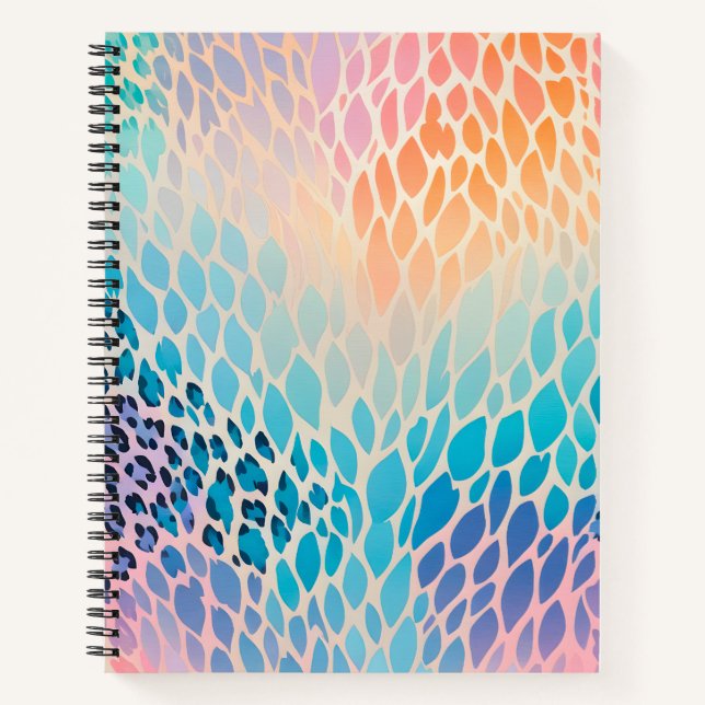 Farbenfrohe Animal Print Art Spirituosen Notebook Notizbuch (Vorderseite)