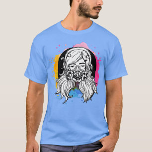 Farbenfrohe Anime-Girl mit Gasmaske (2) T-Shirt