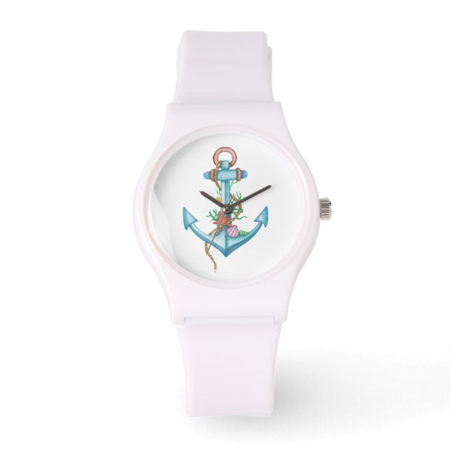 Farbenfrohe Ankeruhr Armbanduhr (Vorderseite)