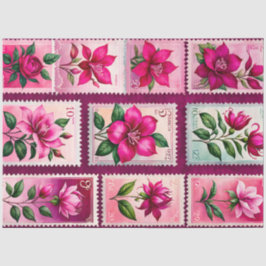 Farbenfrohe antike Briefmarke Kunstteppich Seidenpapier