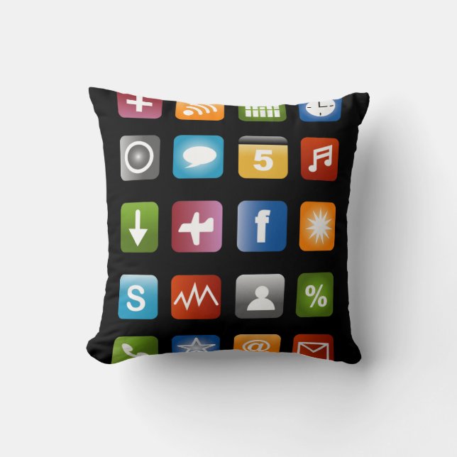 Farbenfrohe App-Icons werfen Kissendesign Kissen (Vorderseite)
