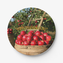 Farbenfrohe Apple Ernte Happy Thanksgiving Pappteller