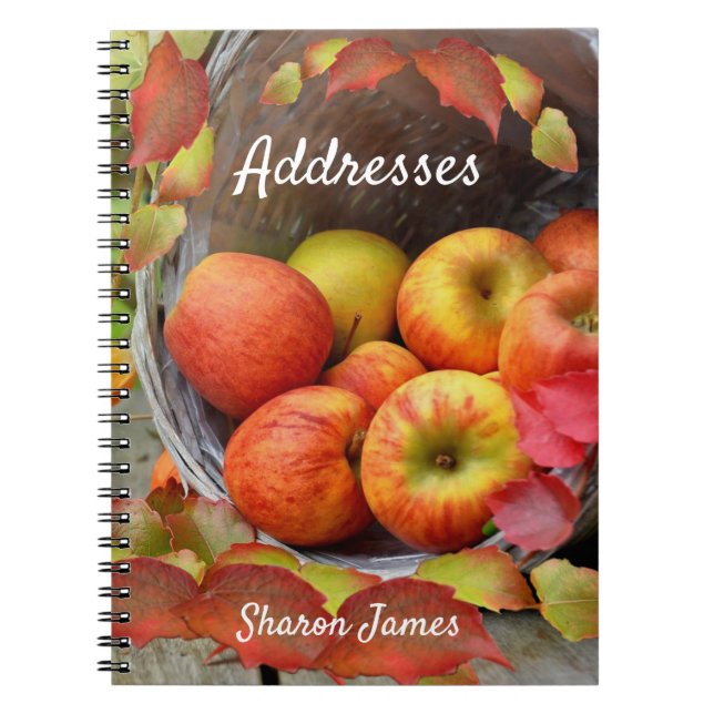 Farbenfrohe Apple-Körbe und Herbstlaube Notizblock (Vorderseite)