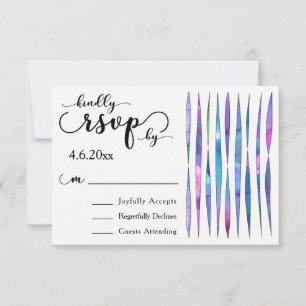 Farbenfrohe Aquarellbänder, moderner Hochzeitstil- RSVP Karte