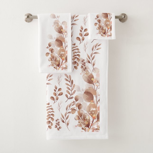 Farbenfrohe Aquarellfarben Eukalyptus-Blätter für  Badhandtuch Set (Insitu)