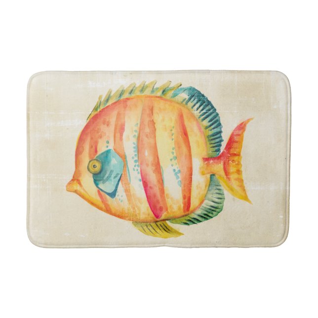 Farbenfrohe Aquarienfische Badematte (Vorderseite)