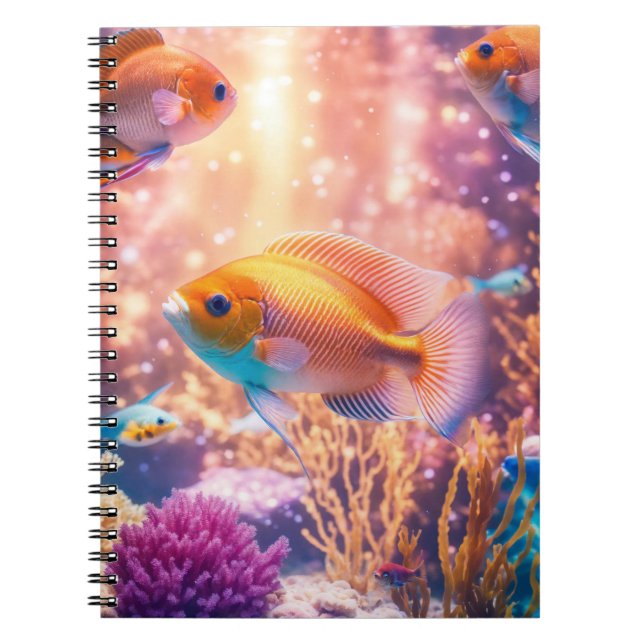 Farbenfrohe Aquarium Bright & Shiny Pastel Rose Notizblock (Vorderseite)