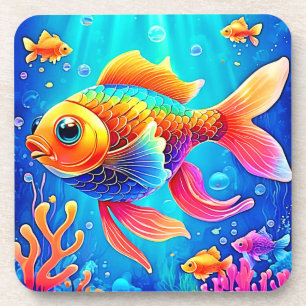 Farbenfrohe Aquarium Getränkeuntersetzer