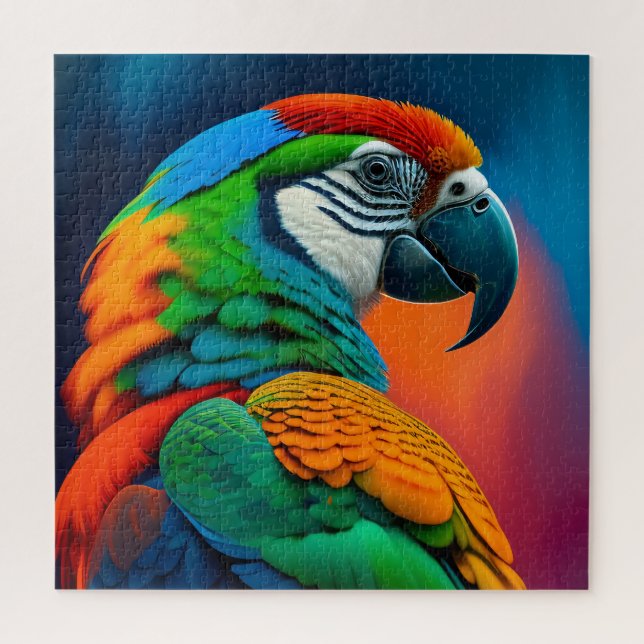 Farbenfrohe Ara Papagei Vogel MalCanvas Print (Vertikal)