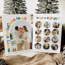 Farbenfrohe Arch Foto Frohe Weihnachtskarte Feiertagskarte