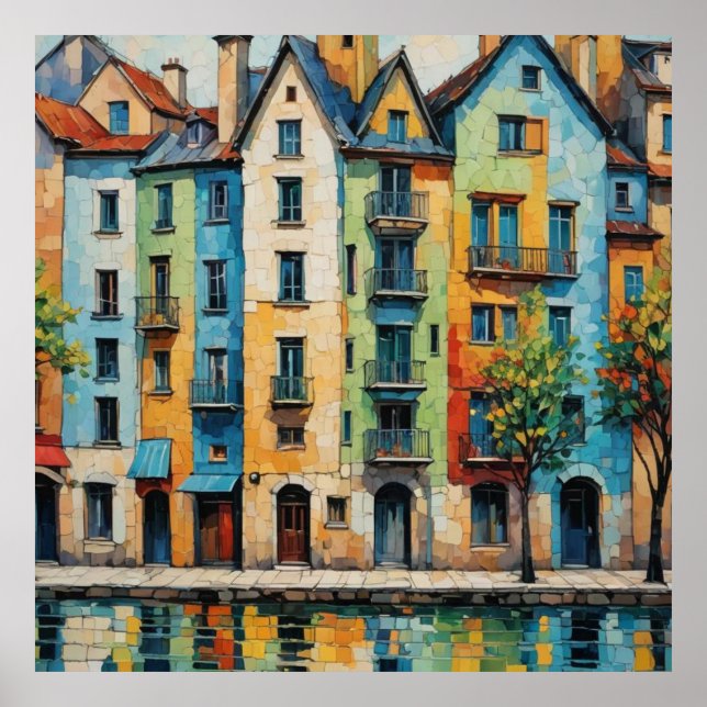 Farbenfrohe Architektur1 Poster (Vorne)