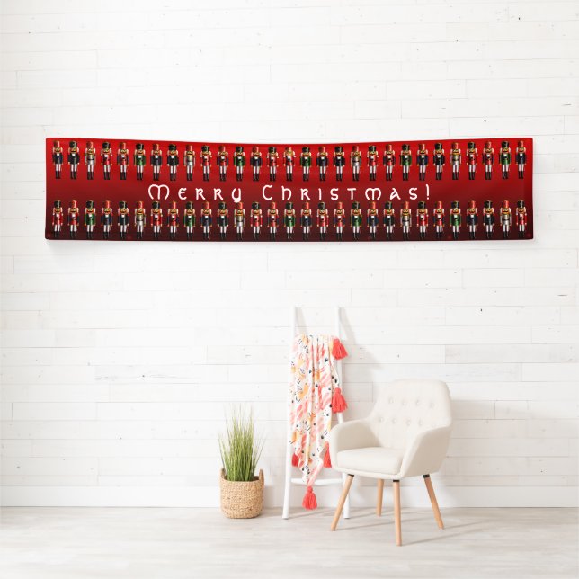 Farbenfrohe Armee von Nutty Nutcracker Spielzeugso Banner (Insitu)
