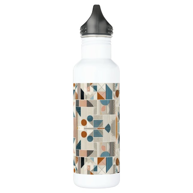 Farbenfrohe Art Deco Design Edelstahlflasche (Links)