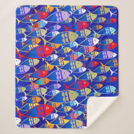 Farbenfrohe Art Deco Fish Design Sherpadecke