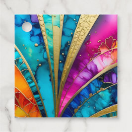 Farbenfrohe Art-Deco-Tags Geschenkanhänger