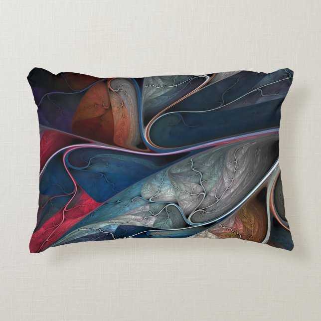 Farbenfrohe Art Throw Kissen (Vorderseite)
