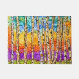 Farbenfrohe Aspen Trees Door Mat Fußmatte