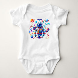 Farbenfrohe Astronauten und Univers in kühlen Farb Baby Strampler
