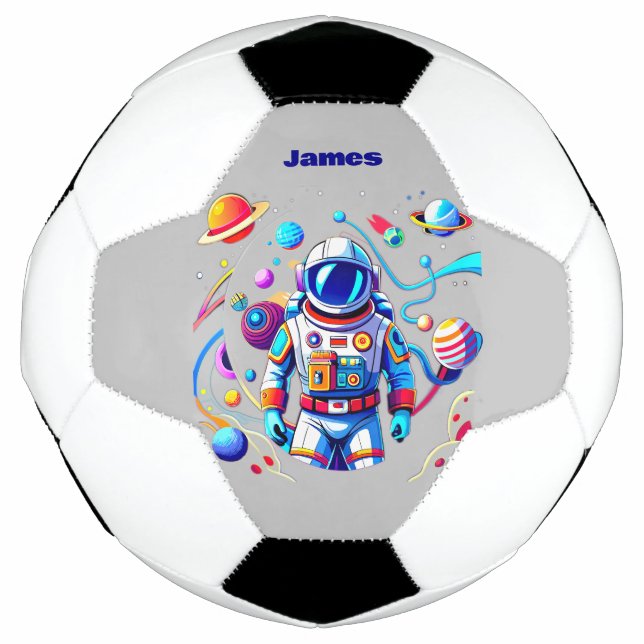 Farbenfrohe Astronauten und Univers in kühlen Farb Fußball (Vorderseite)