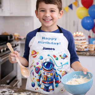 Farbenfrohe Astronauten und Univers in kühlen Farb Schürze