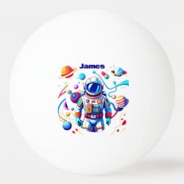 Farbenfrohe Astronauten und Univers in kühlen Farb Tischtennisball