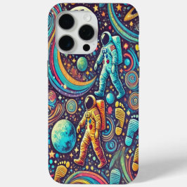 Farbenfrohe Astronautenspaziermuster Case-Mate iPhone Hülle