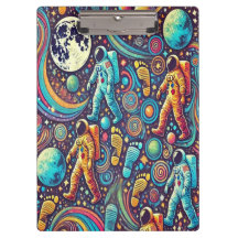 Farbenfrohe Astronautenspaziermuster