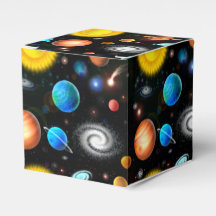 Farbenfrohe Astronomie-Weltraum-Gefälligkeitsbox