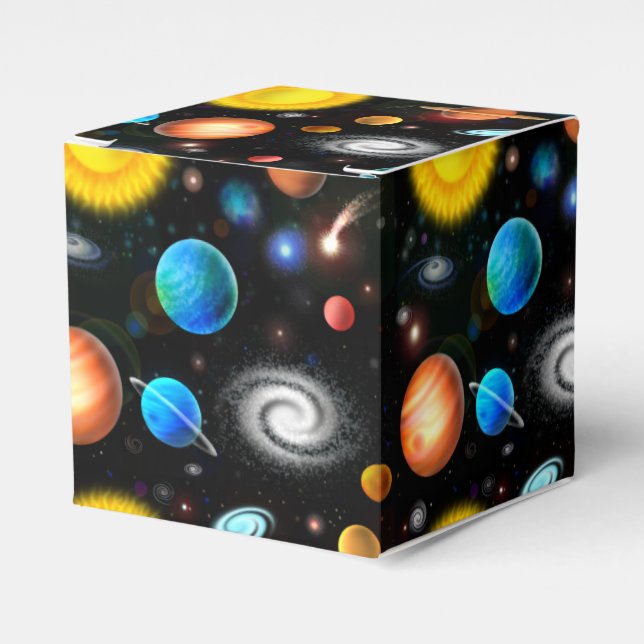 Farbenfrohe Astronomie-Weltraum-Gefälligkeitsbox Geschenkschachtel (Vorderseite)