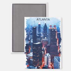Farbenfrohe Atlanta Georgia Skyline City View Magnet