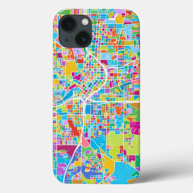 Farbenfrohe Atlanta-Karte Case-Mate iPhone Hülle (Rückseite)