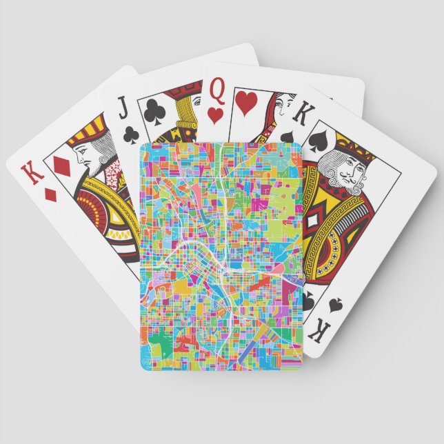 Farbenfrohe Atlanta-Karte Spielkarten (Rückseite)