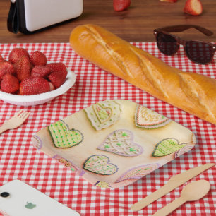 Farbenfrohe, attraktive Herz-Dekorative Papier-Tel Pappteller