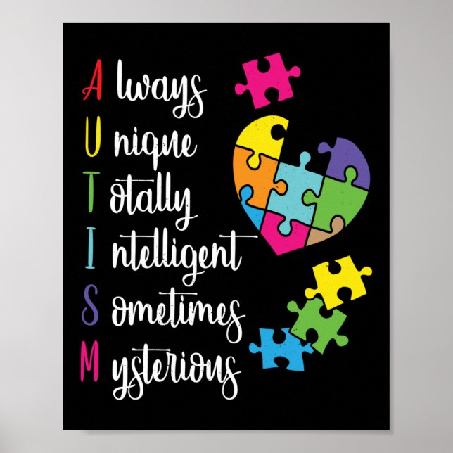 Farbenfrohe Autismus-Bewusstsein Geschenk Design f Poster (Vorne)