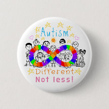 Farbenfrohe Autismus nicht weniger Button Button