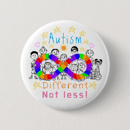 Farbenfrohe Autismus nicht weniger Button Button