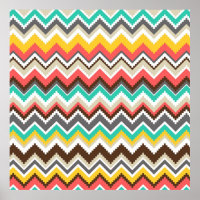 Farbenfrohe Aztec Tribal Zickzack ZigZag Streifen